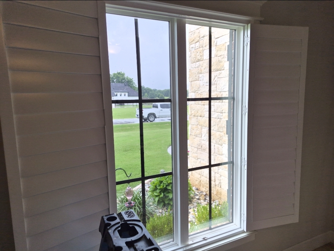 Residential window tint installation close-up
